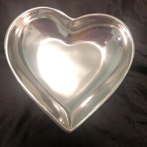 HEART shape pewter dish